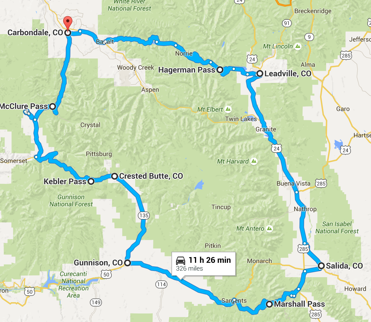 Colorado Tour Map