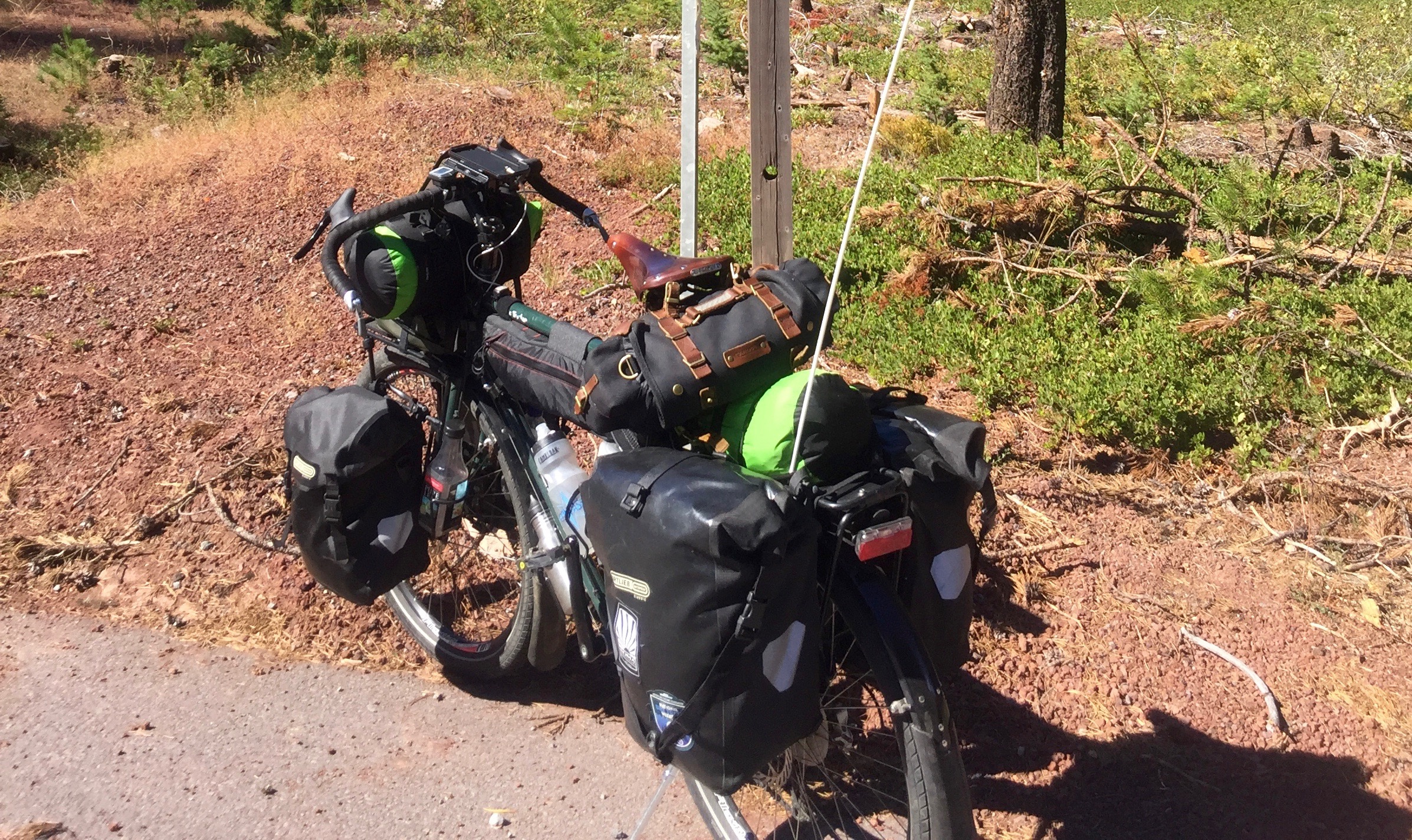 Overloaded touring bike