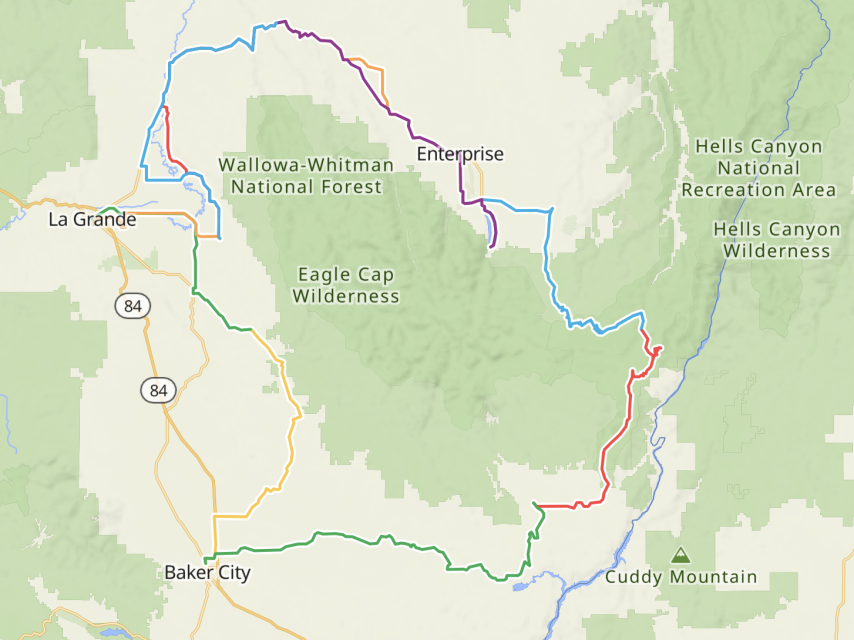 Wallowas Tour Map