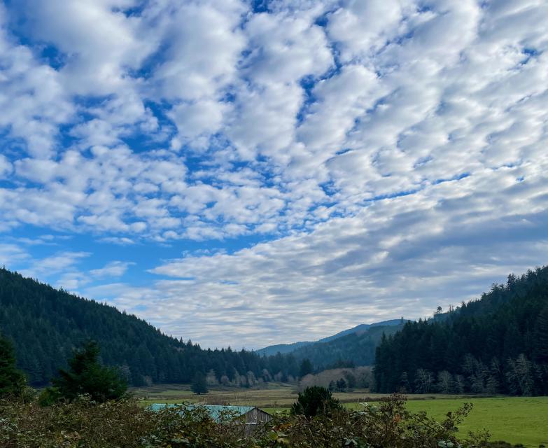 Clouds over the Yachats River Valley