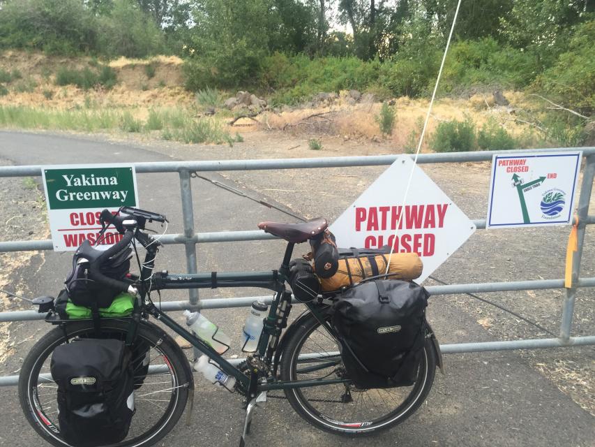 Trail closed sign