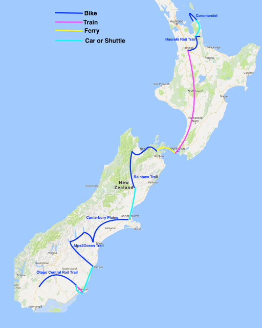 New Zealand Tour Route