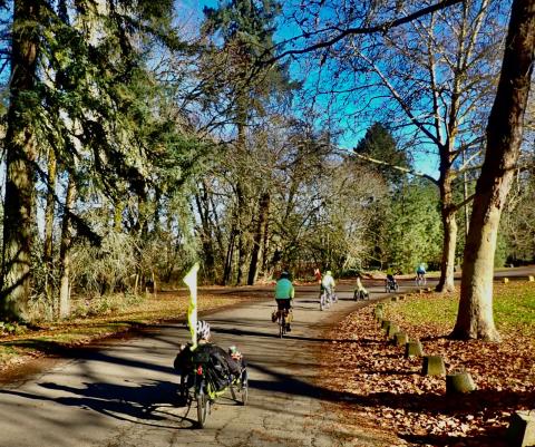 Tuesday riders on the bike path